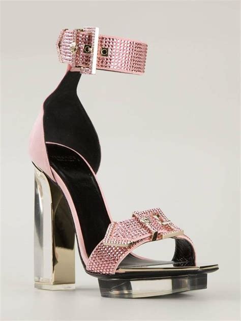 versace jeans pink embellished crystals flat sandals size 40|VERSACE pink crystal embellished plexi platform sandals .